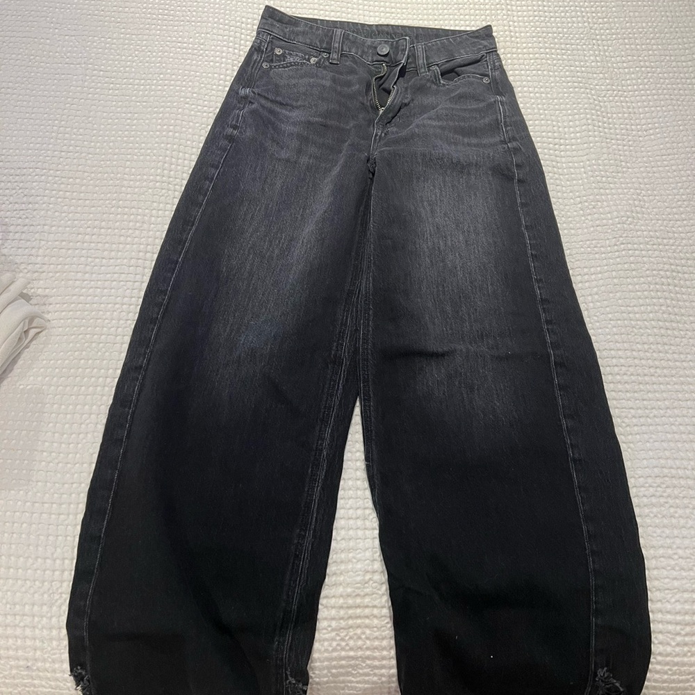 American Eagle Black Wide-Leg Jeans
